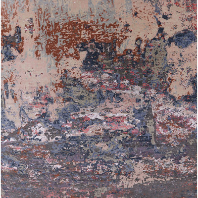 Tapis abstrait brun / bleu / rouge