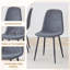 Table luxueuse avec plateau de table en marbre noir épais de 3,5 pouces et 6 chaises gris foncé de style uni, convenant à une utilisation en conférence Décoration d'intérieur sophistiquée de 78,7 po x 39,4 po x 29,9 po