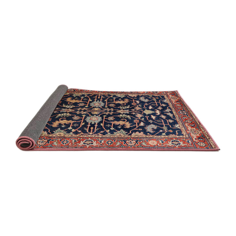 Tapis oriental rouge / bleu paiement, Carré 3 pi