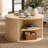 Leathia Fluted Coffee Table Round With Large Storage-1062298200-1060158877