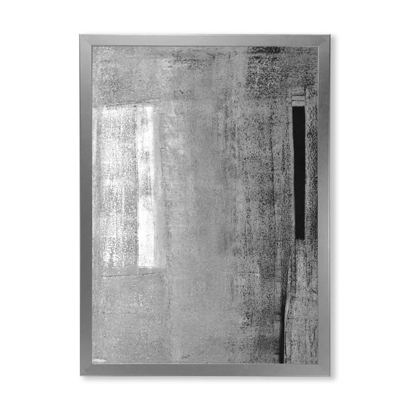 Art moderne gris et bleu II 2FDP47789, Toile avec cadre argenté, H 36 po x l 24 po x P 1 po
