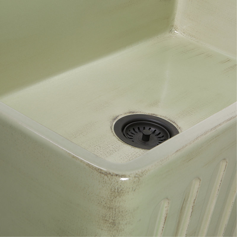 Vineyard 33'' L Single Basin Kitchen Sink, Shabby Green