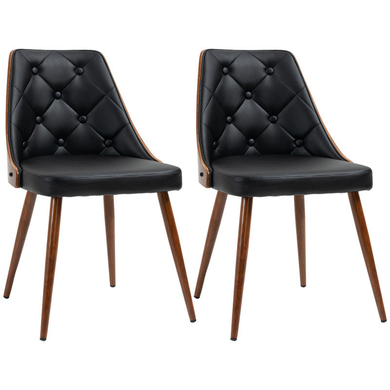 Ensemble de 2 chaises de salle à manger modernes, dossier en bois massif