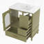 Meuble-lavabo 30 po avec lavabo, meuble-lavabo simple autoportant avec 3 tiroirs de rangement-1212532863
