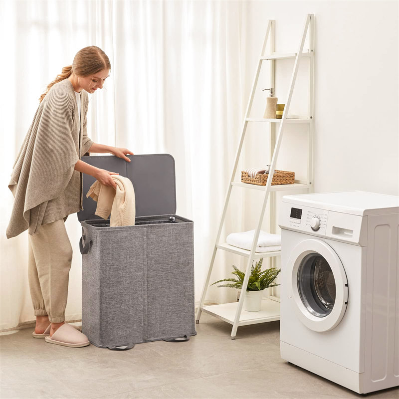 Fabric Laundry Hamper, Grey