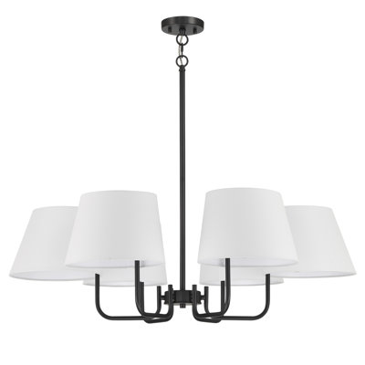 6-Light Classic / Traditional Chandelier With White Lampshades