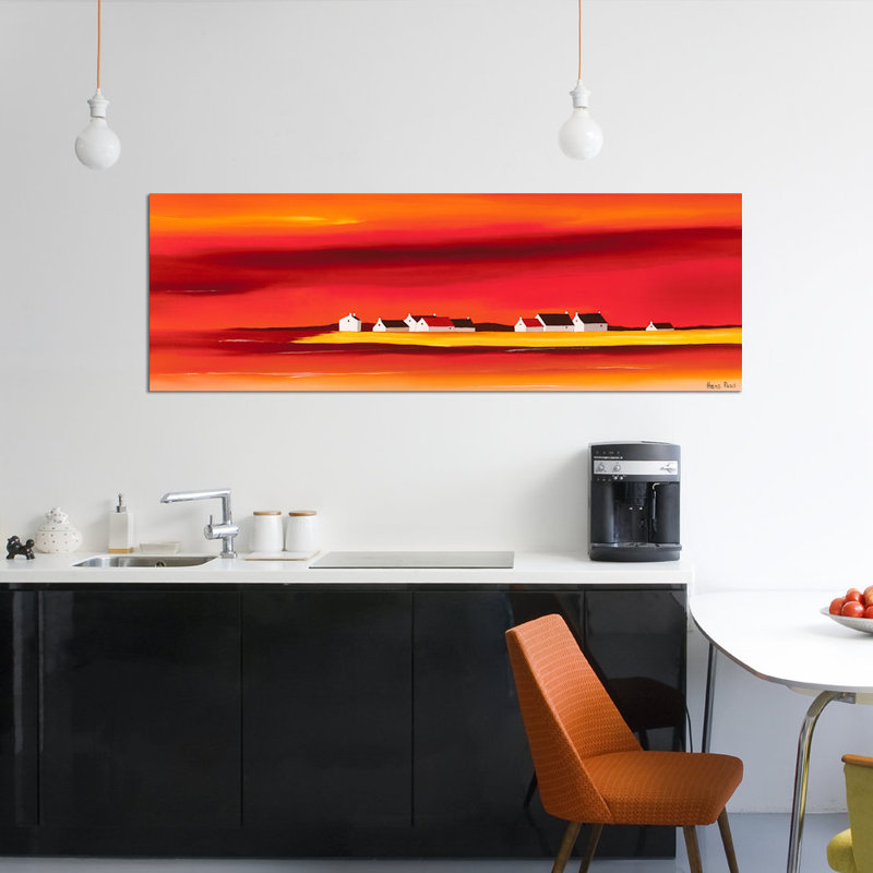 « soleil i », reproduction sur toile, H 12 po x l 36 po x P 1,5 po, Toile tendue