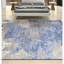 Tapis rectangulaire en viscose noué à la main gris / turquoise-91552565