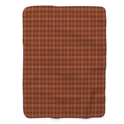 Pumpkin Spice Plaid Whimsy - 1 Piece Premium Sherpa Blanket