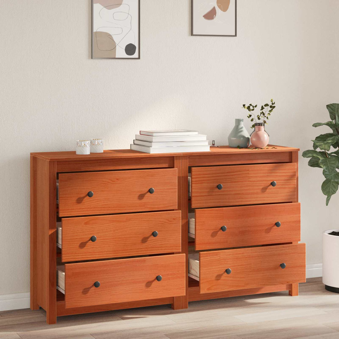 Solid Wood Pine Sideboard Side Cabinet Home Organiser Multi Colours
