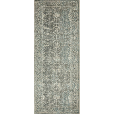 Ostergren Collection Grey/Blue Transitional Oriental Area Rug