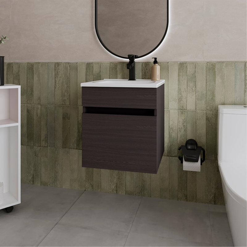 Meuble-lavabo, salle de bain (SANS ROBINET INCLUS), Black