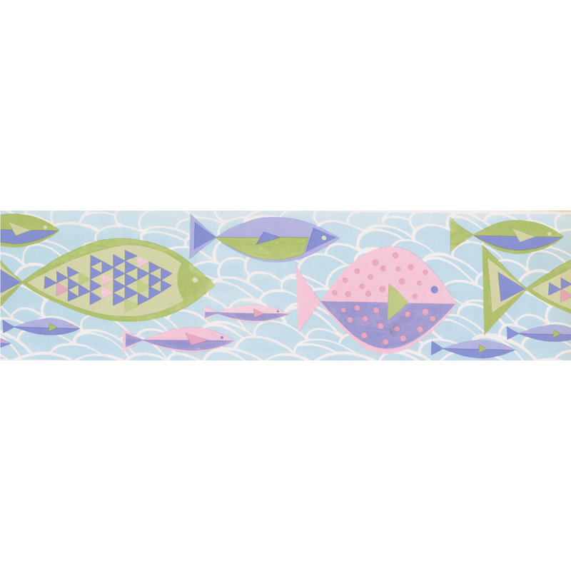 Bordure de papier peint 15 pi x 7 po Abernethy Kids Fish