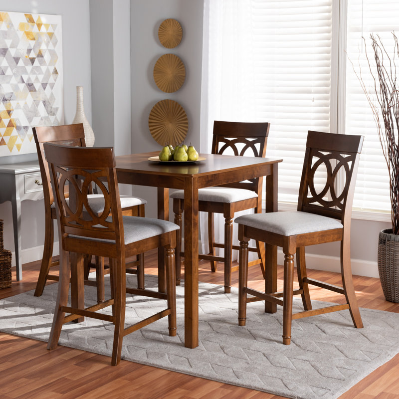 Jurrian 5 - Piece Counter Height Solid Oak Dining Set