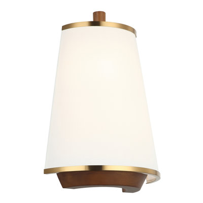 Desert Flyer 2-Light Wall Sconce - Satin Brass/Medium Walnut