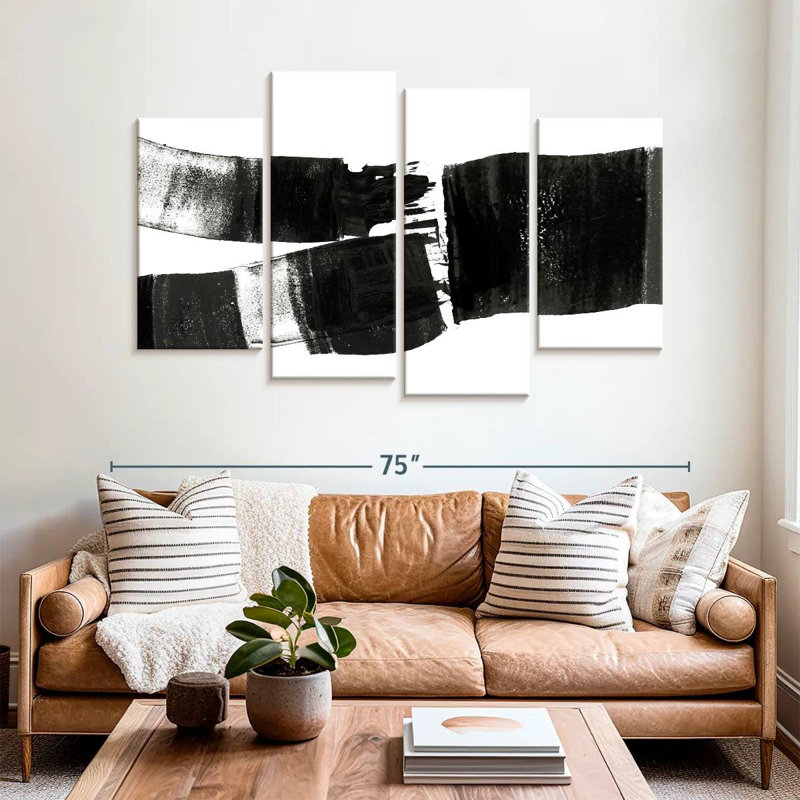 Avery brossé abstrait, H 42 po x l 68 po
