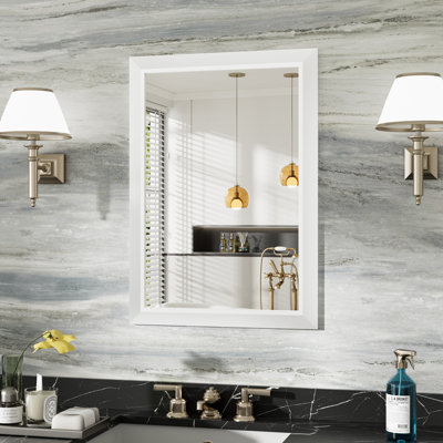 Miroirs de salle de bain modernes et contemporains en métal biseauté rectangulaire / carré avec verre trempé HD