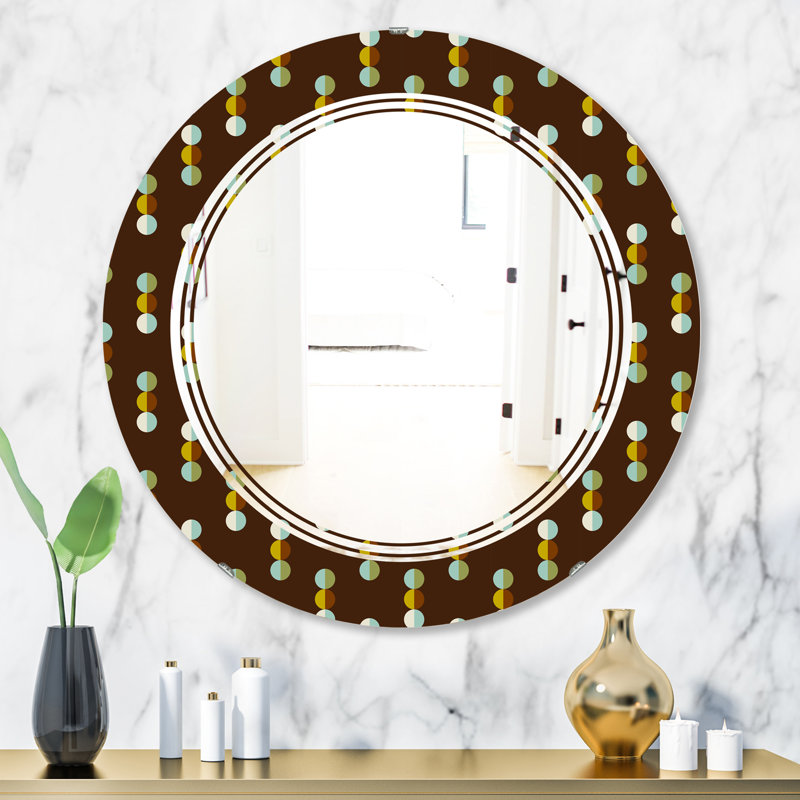 Miroir mural moderne sans cadre à trois points mod, H 31,5 po x l po