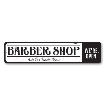 Plaque en aluminium Vintage Barber Shop