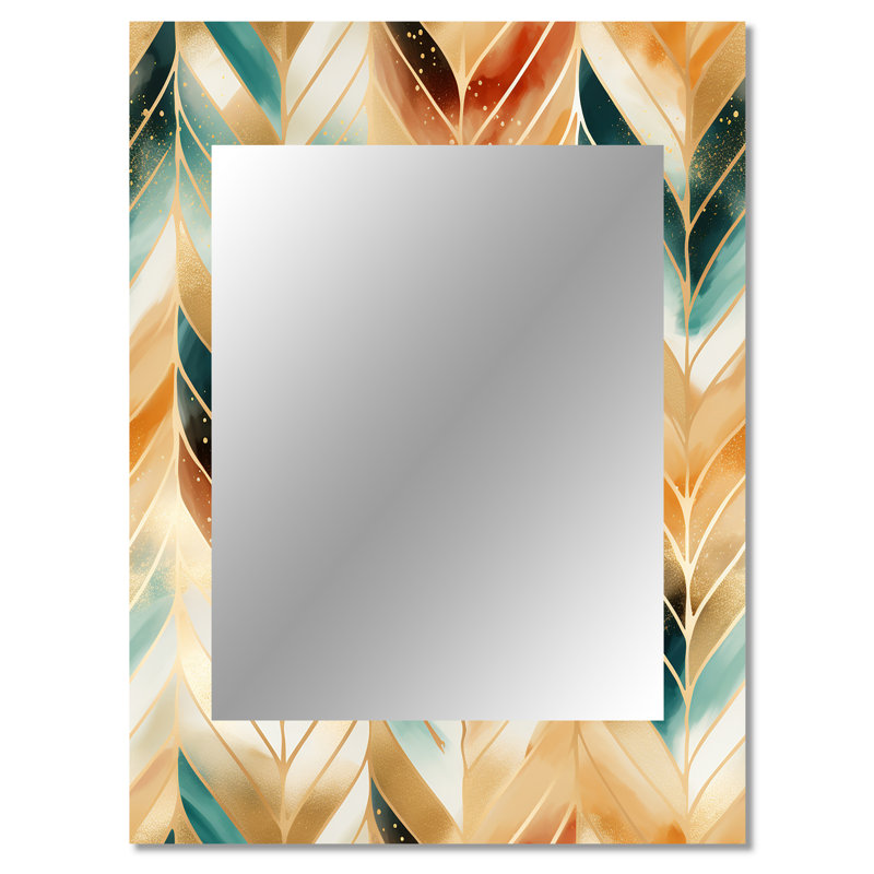 Maryterese Goldern doré chevron Reverie - grand miroir mural chevron, 40 po x 30 po