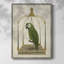 Green Parrot on Swing Framed Print - Solid Wood