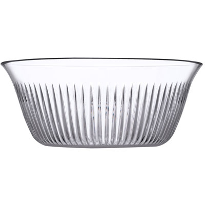 17 Stories Tayvian Glass Stainless Steel Salad Bowl