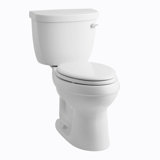 Cimarron Comfort Height Two-Piece Elongated 1.28 GPF Toilet with Aquapiston Flush Technology, Right-Hand Trip Lever and Tank Cover Locks