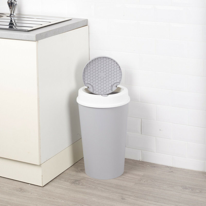Isabela Plastic Touch Top Kitchen Trash Can, 25L