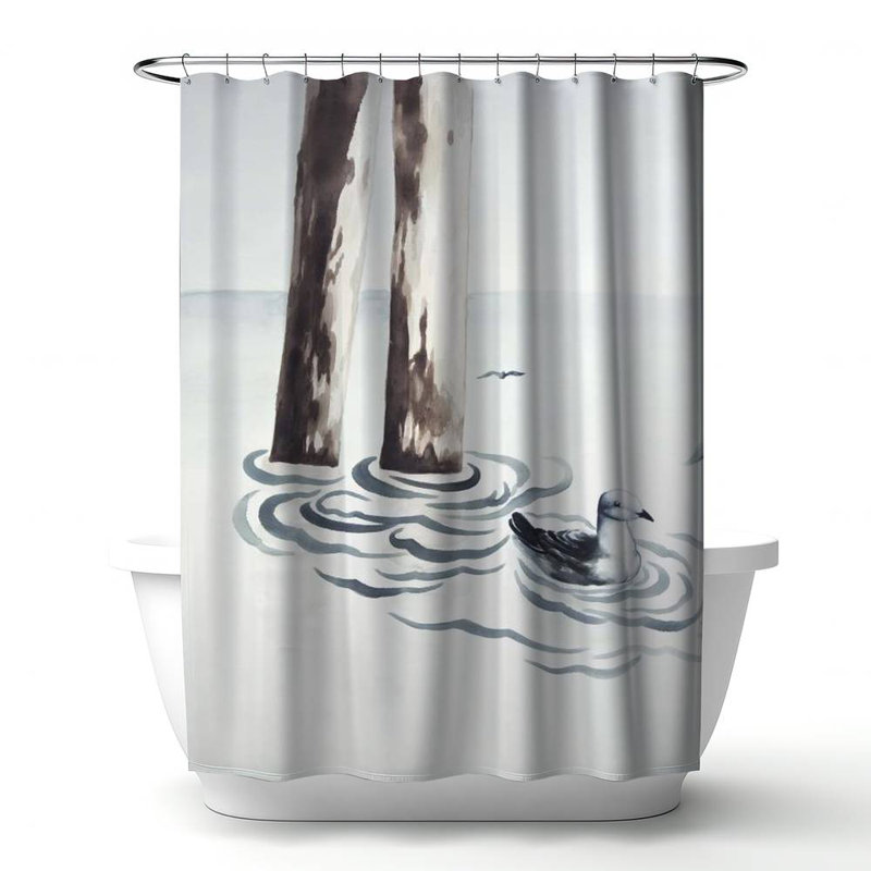 Shower Curtain CO136 – Polyester Shower Curtain, Dye Sublimation Print, 71" W × 74" L