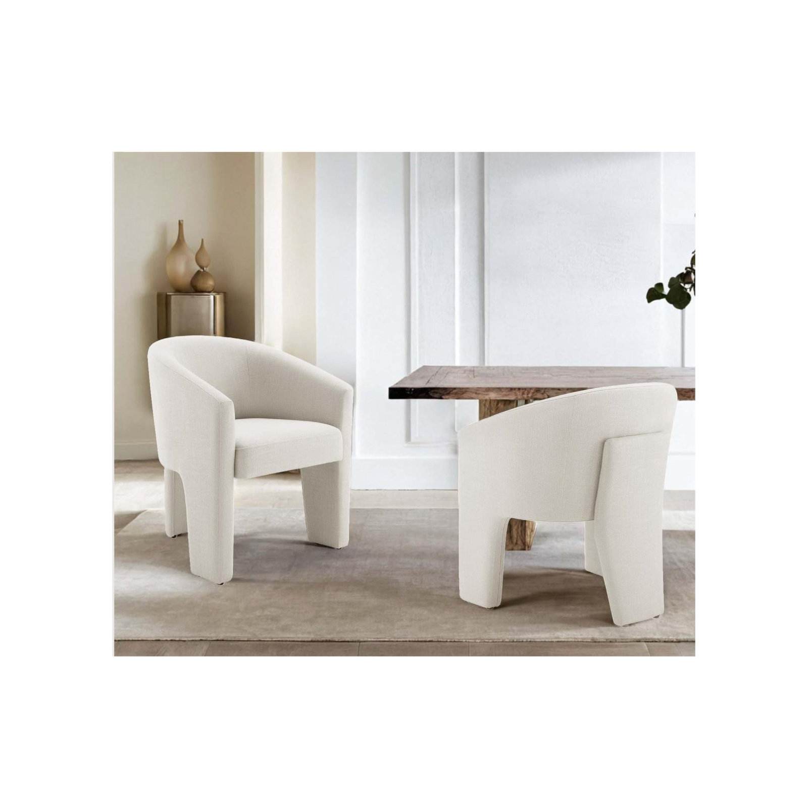 Edenton Upholstered Dining Arm Chair, Effie Linen Performance Linen
