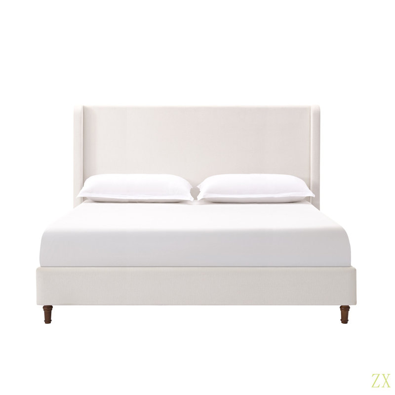 Lit haut tapissier avec tête de lit / tête de lit haute de 54 po / simplicité élégante / pas de sommier nécessaire / assemblage facile / très grand lit / chenille
