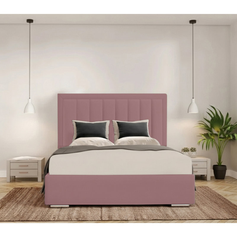 Cenka Upholstered Bed, Small Double (4'), Lilac