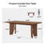 63" Dining Table For 4-6, Farmhouse Rectangular Kitchen Table, Large Dinner Table For Kitchen, Dining Room