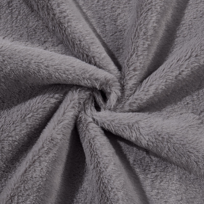 Oversize 46" Faux Fur Tufted Compression Bean Bag Chair with Pillow & Pocket, Memory Foam Filled, Dark Gray Faux Fur