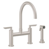 Bridge Kitchen Faucet With Sidespray - Arc Spout