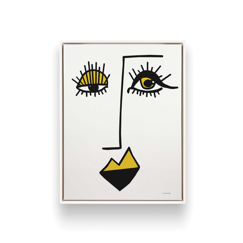 «Courageous Ponder» par Yass Naffas Designs, reproduction d'art, L 24 po x H 32 po, Blanc, Toile avec cadre