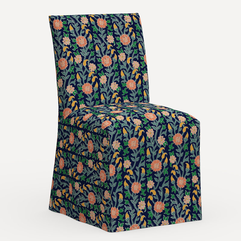 Sadia Slipcover Chair, Jr Laranya Multi Floral Linen