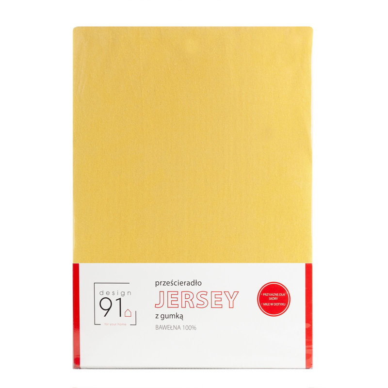 100% Cotton Jersey Fitted Sheet, 120 x 200 cm, Mustard