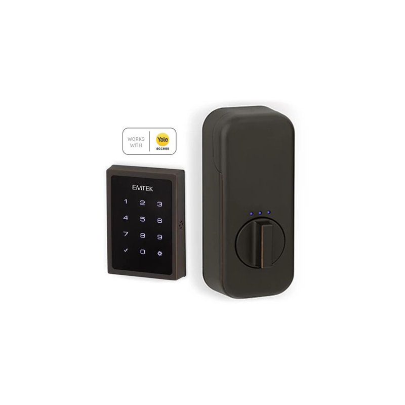 Emtek Electronic EMPowered Motorized Touchscreen Keypad Smart Lock Deadbolt - works w/ Yale Access, Oil Rubbed Bronze