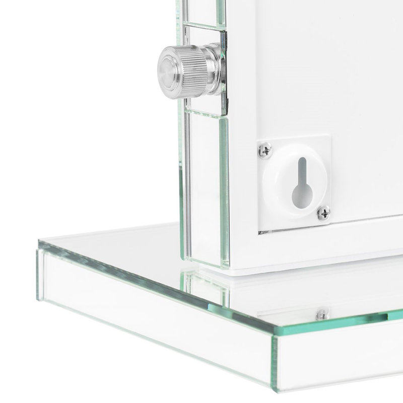 Miroir de coiffeuse moderne avec lumières DEL et 2 haut-parleurs sans fil, bouton de gradateur, 25,6 po x 31,5 po