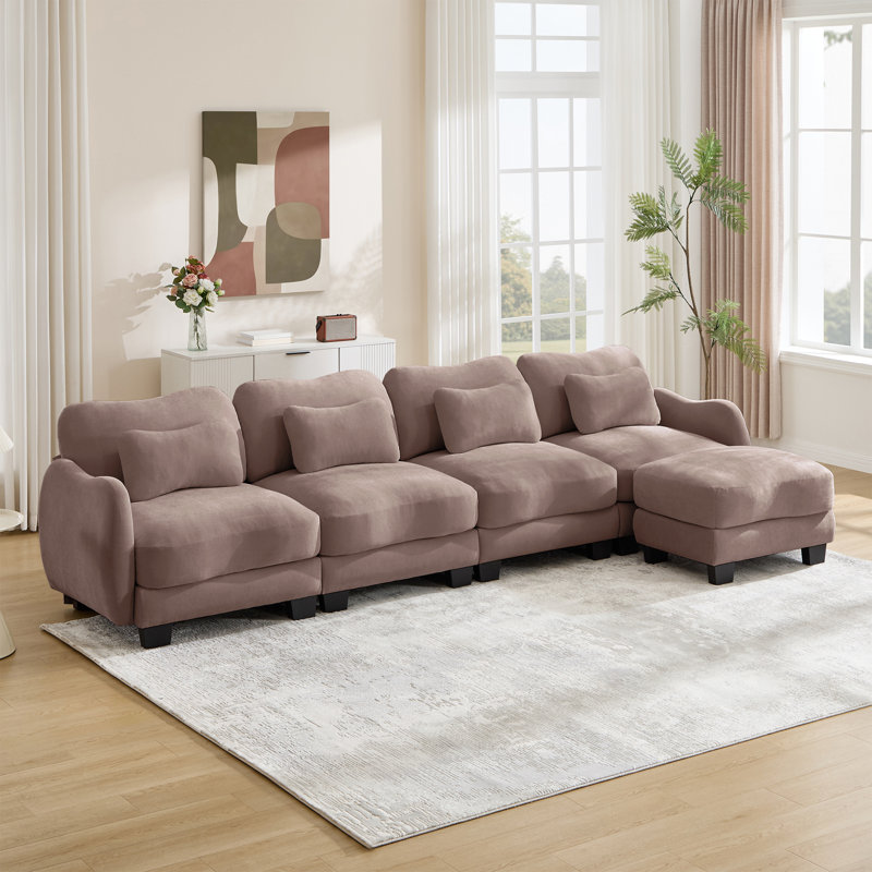 Canapé modulaire avec repose-pieds et coussins lombaires ergonomiques Cloudscape, Purple
