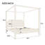Lit plateforme à baldaquin en bois avec tête de lit et pieds de support-129599272-129599273