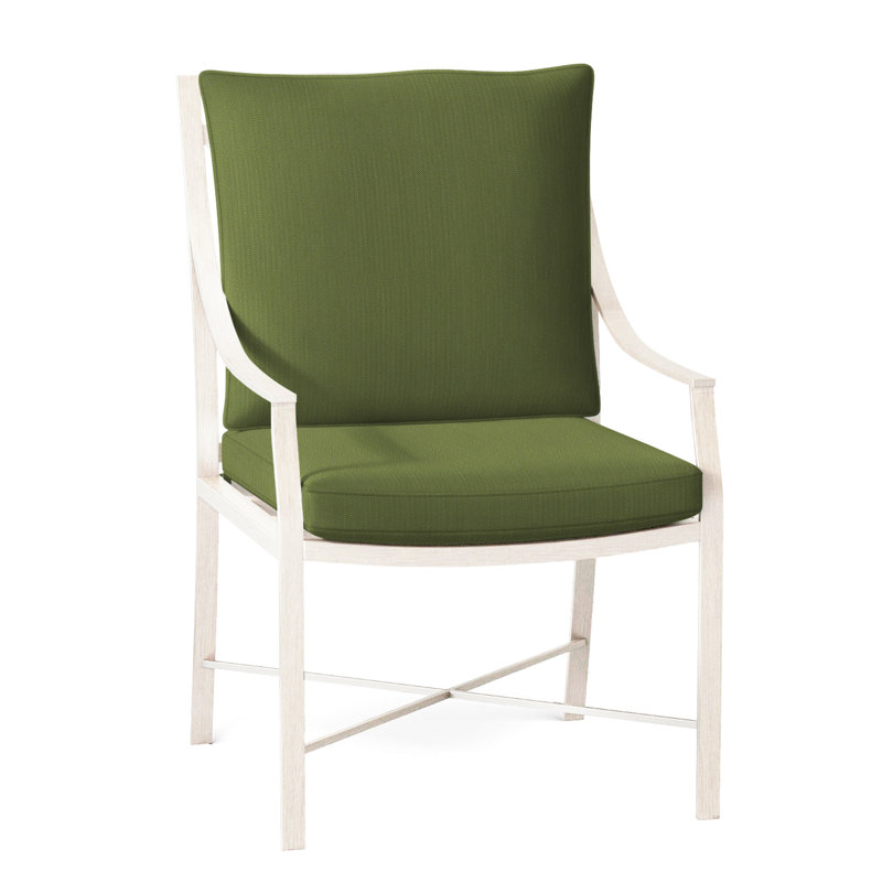 Monaco Patio Dining Armchair with Cushions, Slate Gray, Linen Forest, Welt