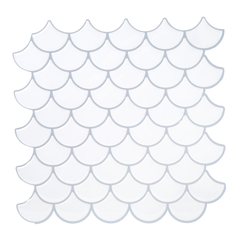 Carrelage mosaïque 10 "x 10" en PVC blanc auto-adhésif