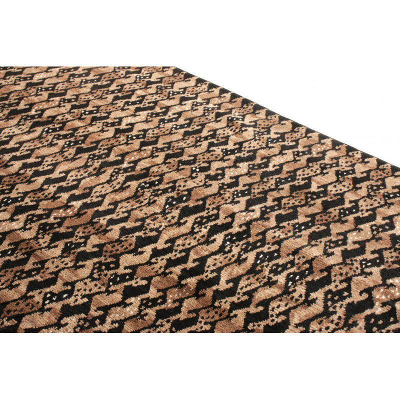 Scandinavian Hand Knotted Wool Geometric Area Rug, Rectangle 12' x 16'