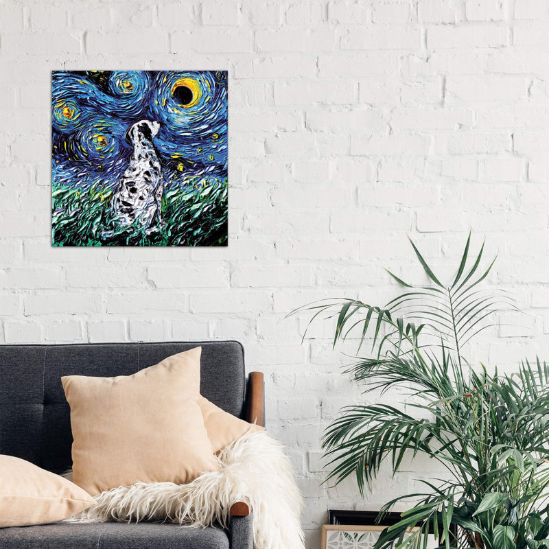 Dalmatian Night by Aja Trier - Painting on Canvas, No Frame, 66.04 cm H x 66.04 cm W x 3.175 cm D