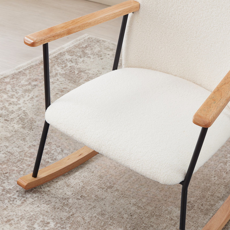 Chaise berçante rembourrée l 24,39 po, Ourson blanc