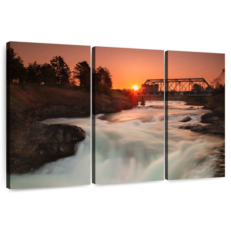 Spokane Falls au coucher du soleil, H 20 po x l 33 po