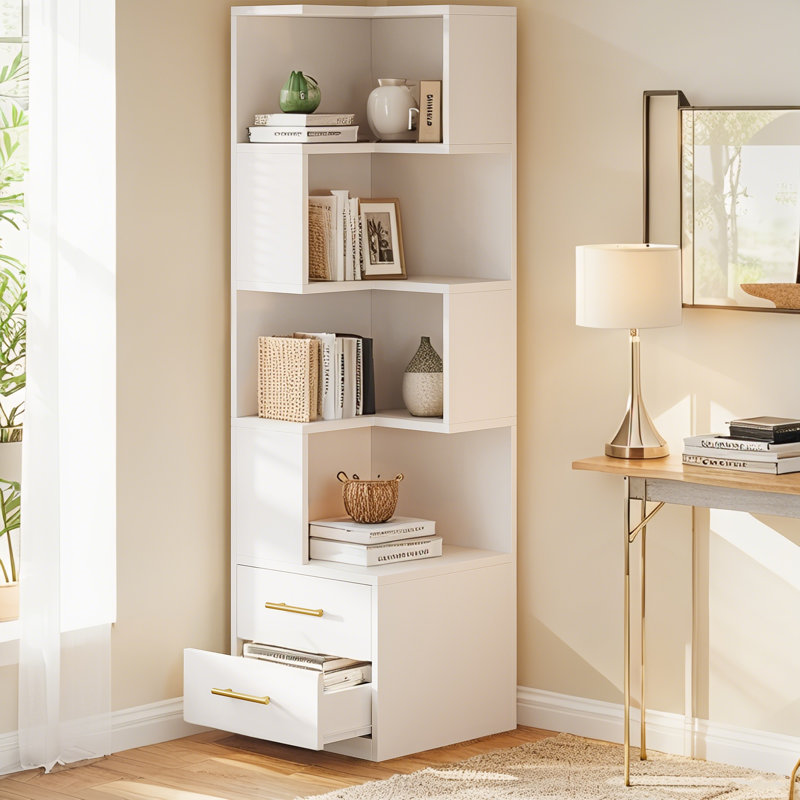 Bibliothèque en bois naturel, combinant une capacité de charge robuste avec l'esthétique naturelle de la maison