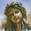 Ange tenant une statue de jardin chaton Magensium-141702593